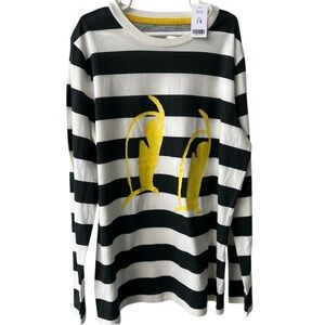 Rockets of Awesome NWOT black white stripe boys long sleeve tee size 14 eyes